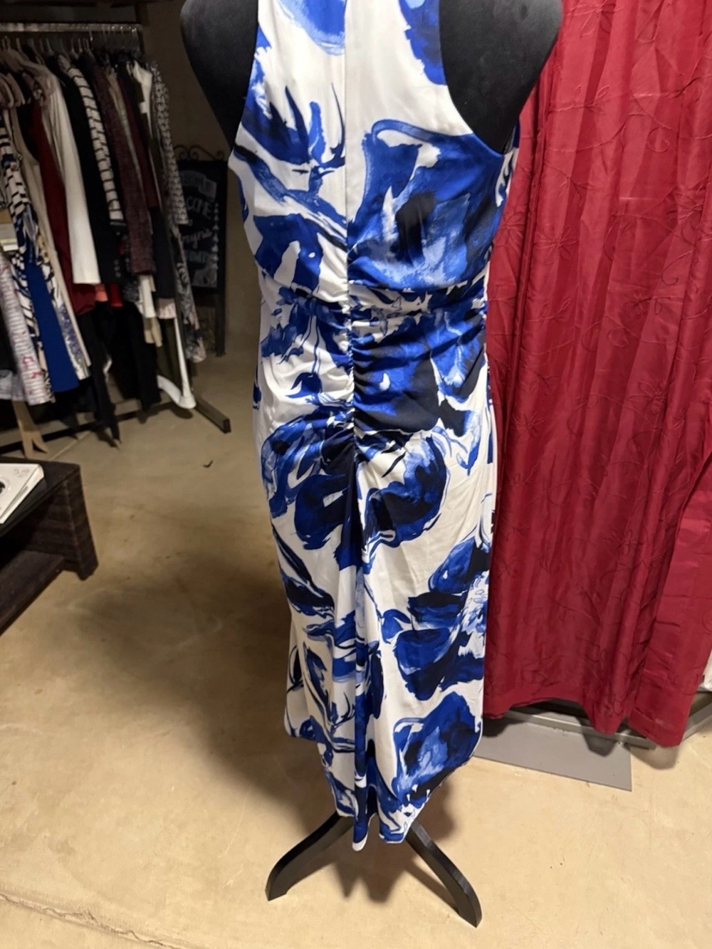Donna Karan Blue and White Floral Dress - Picture 4 of 10
